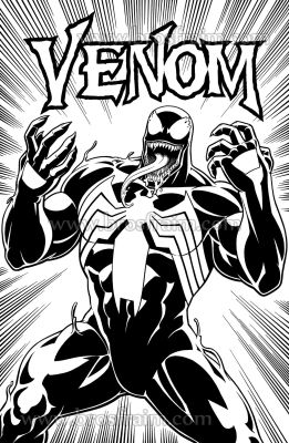 Brendon Fraim, Brian Fraim | 11X17 Venom with Logo #6 | ComicArtFans Classifieds