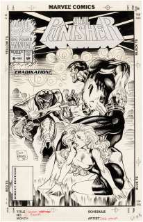 "THE PUNISHER" VOL. 1 ANNUAL #6 COMIC BOOK COVER ORIGINAL ART BY DAVE HOOVER. | Hake’s