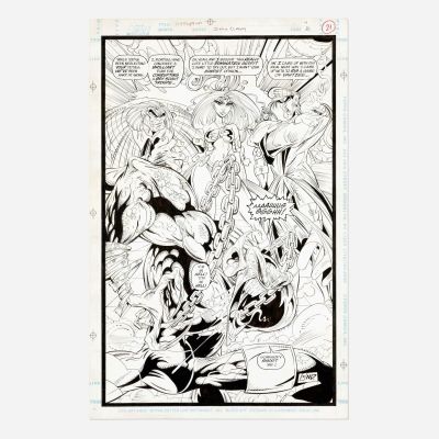 Lot 297 - John Cleary and Steve Montano, Satan’s Six Hellspawn #4 Story Page 21 Original Art | Landry Pop Auctions