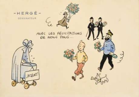 Hergé (Georges Remi... | HERGÉ (Georges Remi dit) 1907-1983 Faire-part de naissance,... | misc / divers