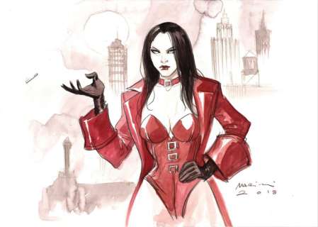 Marini, Enrico - Dessin original en couleurs Camilla - Rapaces | Catawiki