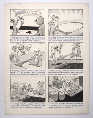 Lot 357 - Bill Mevin The Perishers & Adventures of Morph Ink Comic Art Pages (1980-1990s) Plus Playhour Art