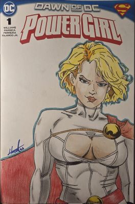 Hoodart01 | Power Girl Sketch Cover | Raremarq (Buy It Now)