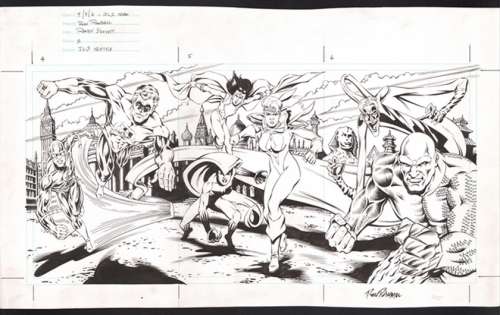 Ron Randall Justice League DC Cosmic Teams Trading Card Original Art