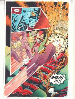 Dave Meikis, John Kalisz, Rags Morales | Hourman #21 P.19 Color Guide Art - Hourman Vs. Amazo Action Splash - 2000 | Anthony’s Comic Book Art