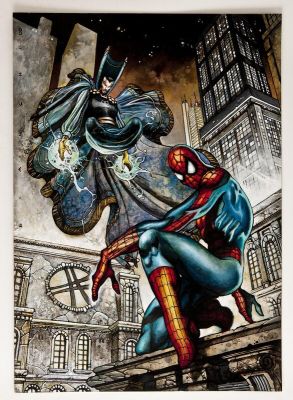 Simone Bianchi | Strange Encounter - published cover - Spiderman & doctor Strange | 2DGalleries