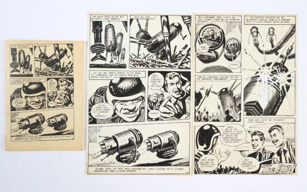 Lot 51 - Space Ace and the Scourge from Zombara: two original artworks by Ron Turner (1959) for Lone Star | Comic Book Auctions ltd