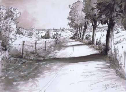 Davodeau. Étienne - Dessin Ã  l‘encre et sépia pour cette page de garde. Format