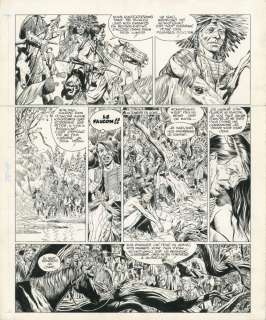 Michel BLANC-DUMONT Né en 1948 Jonathan Cartland - Tome 5 La Rivière du vent Encre de Chine et crayon bleu sur papier pour...