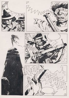 Enrique Breccia (Encrage), Ricardo Barreiro (Scénariste) | Enrique Breccia - Breccia Enrique, Indico Jim, La diosa tiburón, chapitre 3, planche n°3, 1989. | 2DGalleries