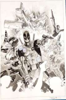 Jason PEARSON ~DEADPOOL #1 COVER Painting~ Domino; Silver Sable; Bullseye
