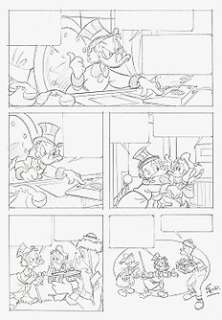 Donald Duck, Uncle Scrooge & Gyro - Original Page - Antonio Carrillo - Art de crayon | Catawiki