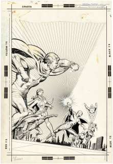 FREEDOM FIGHTERS #2 COMIC BOOK COVER ORIGINAL ART BY DICK GIORDANO.