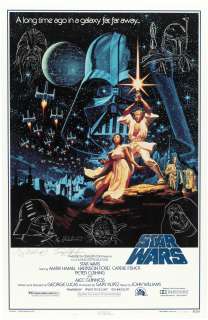 STAR WARS 15th ANNIVERSARY MOVIE POSTER SIGNED BY THE BROTHERS HILDEBRANDT WITH ORIGINAL ART REMARQUED BY GREG HILDEBRANDT. | Hake’s