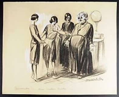  - Ambrogio Lombardi - "Benvenuta!" Illustrazione originale (Master Of Drawing) 