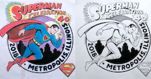 Peter Poplaski Art:SUPERMAN: 40th ANNIVERSARY in METROPOLIS, ILLINOIS | Denis Kitchen Art Agency