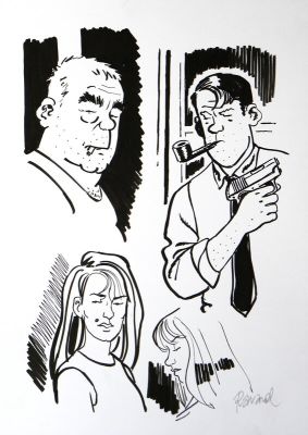 François Ravard, Emmanuel Moynot (Scénariste) | » Nestor Burma dans l’île » – Illustration originale – François Ravard | 2DGalleries