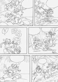 Mickey & Goofy On An Island - Original One-Page Story - Antonio Carrillo - Art de crayon | Catawiki