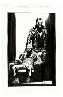 THE WALKING DEAD #149 COMIC BOOK COVER ORIGINAL ART BY CHARLIE ADLARD.