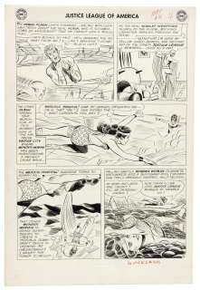 JUSTICE LEAGUE OF AMERICA #19 COMIC BOOK PAGE ORIGINAL ART BY MIKE SEKOWSKY. | Hake’s