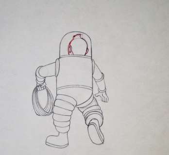 Tintin - Croquis préparatoire au crayon pour film d animation - Explorers on the moon (years 60) - Page volante - EO | Catawiki