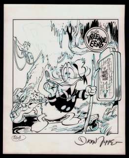 Daan Jippes - Originele Albumcover voor ’De beste verhalen van Donald Duck’, deel 64 - gesigneerd - Page volante - Encre de Chine et crayon bleu sur papier Ã  dessin épais - (1987) | Catawiki