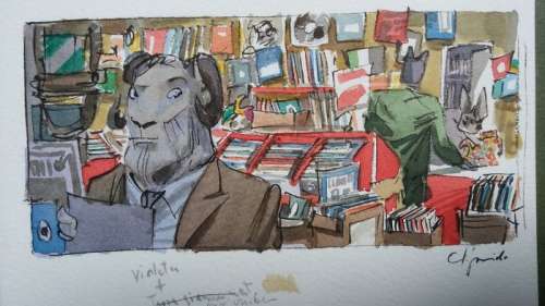 Guarnido, Juanjo  - Dessin original en couleur - Blacksad - L’enfer, le silence - L’histoire des aquarelles | Catawiki