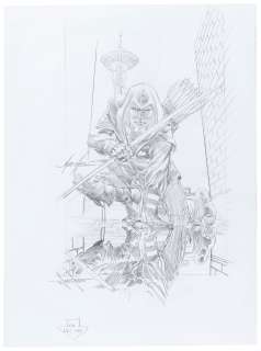 GREEN ARROW #50 PRELIMINARY PENCIL COVER ORIGINAL ART BY MIKE GRELL. | Hake’s