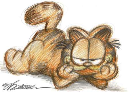Garfield - Original drawing - Vizcarra Signed - Page volante - Art original | Catawiki