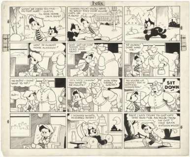 122: Messmer Felix Sunday 12/14/41 original comic art | Russ Cochran