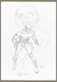 THE PHANTOM ORIGINAL ART PENCIL DRAWING BY GRAHAM NOLAN. | Hake’s