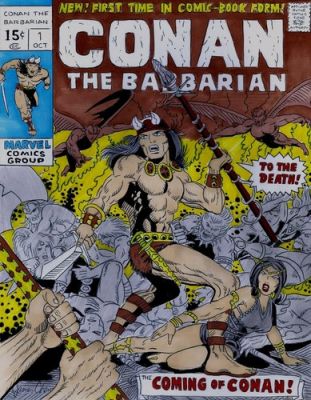CONAN # 1 COVER RECREATION ORIGINAL COMIC COLOR ART SKETCH ON CARD STOCK | eBay US (Buy It Now)
