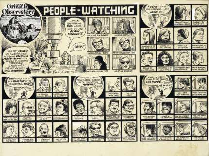 GRIFFITH, BILL. B.1944. Griffith Observatory. Original cartoon, signed (’Bill Griffith’), pen and ink on stiff paper, | Bonhams