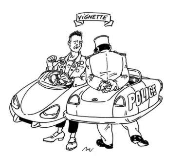 Martin Veyron - Â«VignetteÂ». Encre de Chine sur papier dessin. Format 29 x