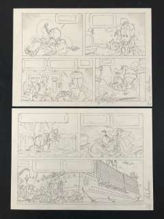 Donald Duck - 2x tav. origin. "Happy New Fear" - Page volante - (2013) | Catawiki