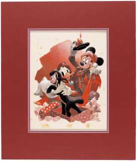 MICKEY MOUSE & DONALD DUCK 1948 REXALL MAGAZINE CHRISTMAS COVER ORIGINAL ART BY HANK PORTER. | Hake’s