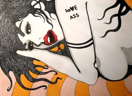 Roxana - illustraz. originale "Love Ass" - Page volante - (2015) | Catawiki