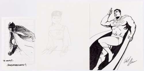 CONVENTION SKETCH ORIGINAL ART DC COMICS’ SUPERMAN, BATMAN & SUPERGIRL. | Hake’s