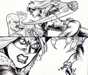 Black Cat / Wolverine - Claws #2 Page 10  - Joe Linsner - Original page - Art original - (2012) | Catawiki