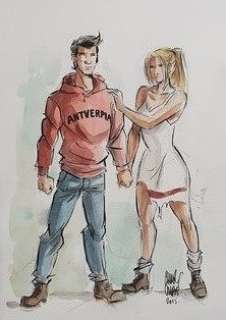 Amoras - Originele aquarel Suske en Wiske | Catawiki