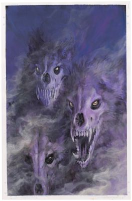 "WEREWOLVES OF BORDEAUX" LOT OF FIVE PAINTED ORIGINAL ART BOARDS FOR UNPRODUCED COMIC BY IAIN McCAIG. | Hake’s
