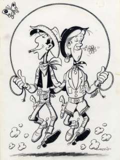 MORRIS Lucky Luke et Calamity Jane Dessin original Ã  l’encre de Chine | Millon