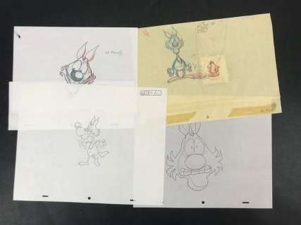 Lupo Alberto - 4x Layout per cartoni animati. Studio Silver - EO | Catawiki