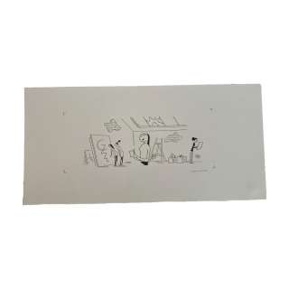 PETIT-ROULET Philippe (Né en 1953) " Atelier ". Dessin original paru dans " L‘Express dix ", supplément du magazine éponyme. L...