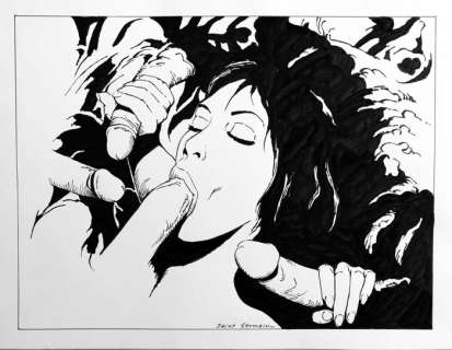 Saint Germain  - 2x illustrazioni originali - firmate - Page volante | Catawiki