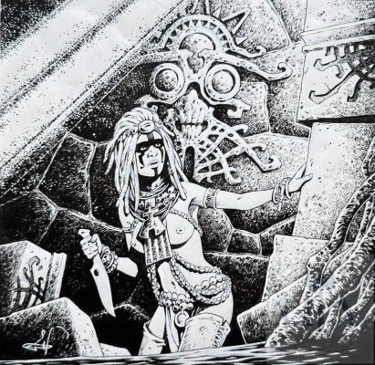 Pellet / Les forêts d‘Opale. Dessin original de grande qualité entièrement réalisé à l‘encre de Chine. Signé. TBE+. Format A4 - Lot 278 :