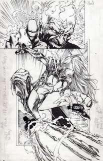 Joe Benitez, Victor Llamas - Witchblade 49 pg 07 half splash sara pezzini