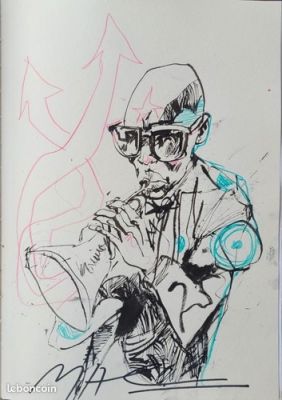 MIKE HUDDLESTON dedicace dessin original art comics music sketch | eBay Europe (Buy It Now)