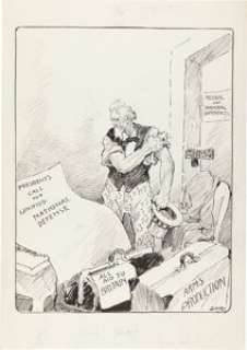 James H. Donahey | President’s Call for United National Defense Editorial Comics Panel Original Art (1940s). | Heritage
