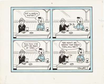 Reg Smythe - Andy Capp Daily Comic Strip Original Art (Sunday Mirror, c. 1960s).